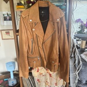Brown Leather Jacket 7 For All Mankind